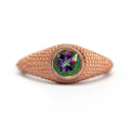 Nubia Ring mit rundem Mystic Topaz in Roségold, Größe 7,25 (US)
