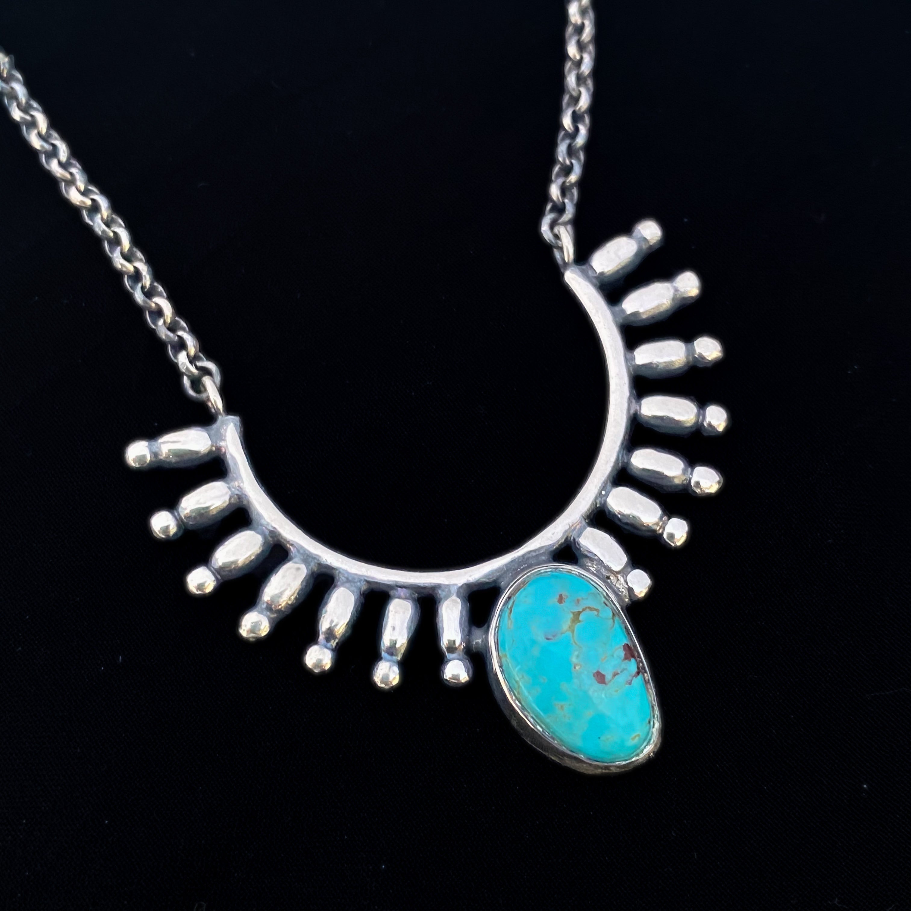 Pendentif tribal turquoise en argent sterling
