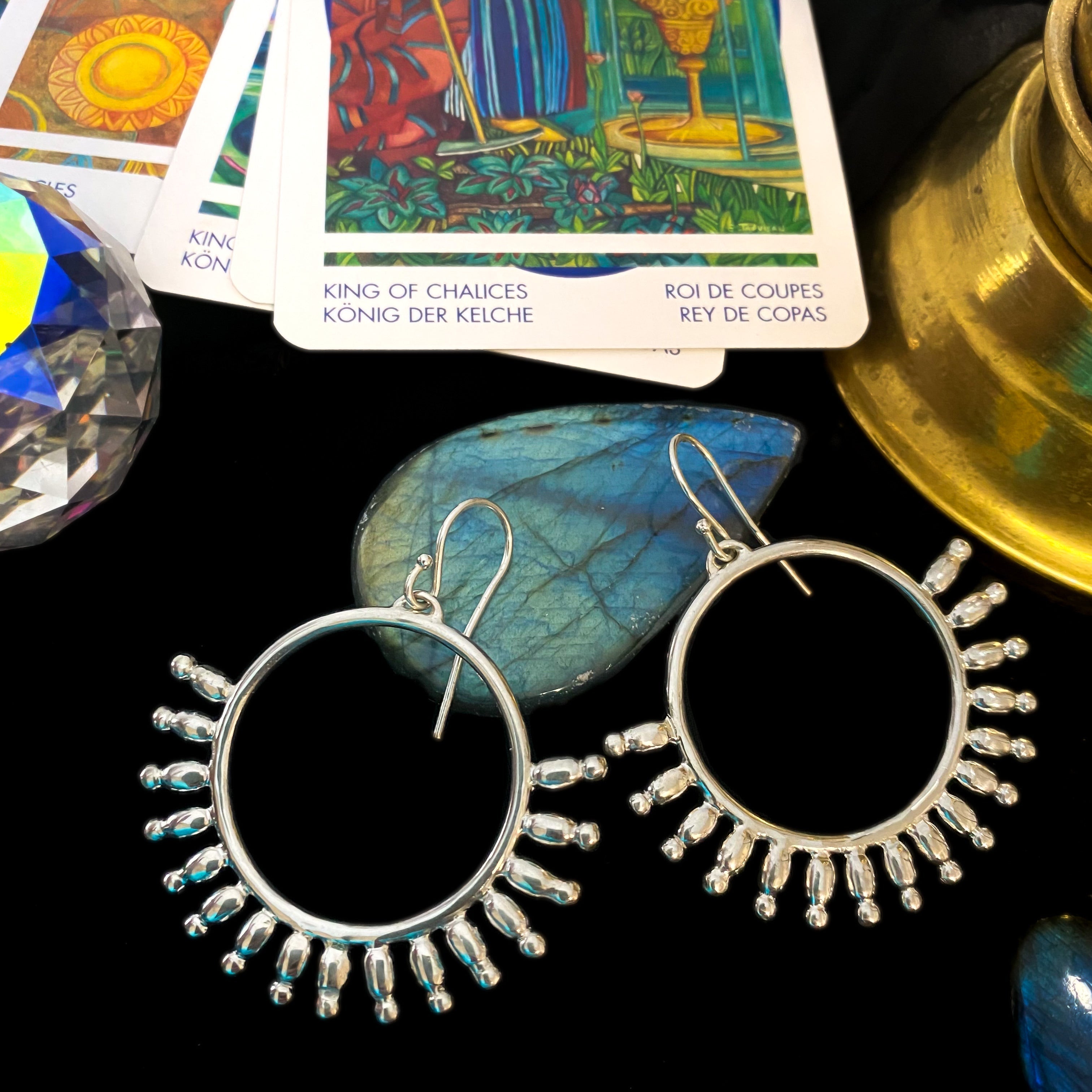 Boucles d'oreilles créoles tribales en argent sterling